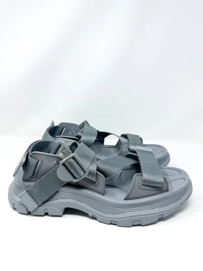 Pre-owned Alexander Mcqueen Men's Tread Sandal Grey 8 Us / 41 Eu In Gray