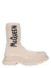 Alexander Mcqueen Alexander Mc Queen Graffiti Tread Slick Boots In Beige
