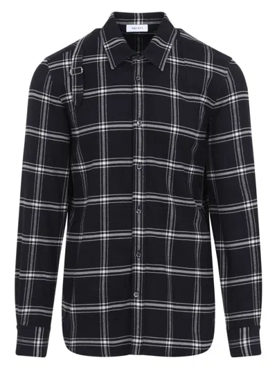 ALEXANDER MCQUEEN MEN'S TWIN NEEDLE HARNESS SHIRT