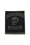 Alexander Mcqueen Logo-jacquard Wool Scarf In Black
