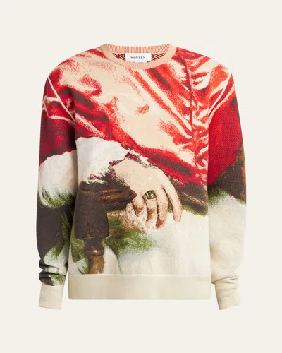 Alexander Mcqueen Men's Velazquez Pope Jacquard Sweater In Multi