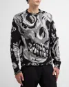 Alexander Mcqueen Abstract Pattern-jacquard Jumper In Blk Silver
