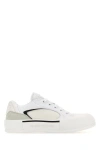 Alexander Mcqueen Men White Canvas And Leather Plimsoll Sneakers In White