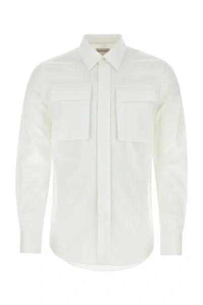 Alexander Mcqueen Regular Shirt In Poplin In White