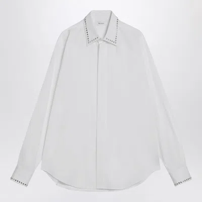Alexander Mcqueen Men's White Cotton Shirt With Studs