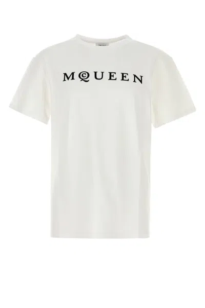 Alexander Mcqueen Men White Cotton T-shirt In Neutral