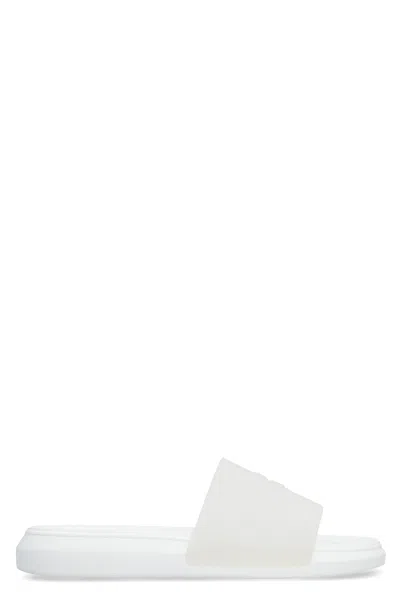 Alexander Mcqueen Rubber Slipper With Embossed Logo In White