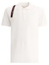 ALEXANDER MCQUEEN MEN'S WHITE POLO SHIRT WITH HARNESS DETAIL