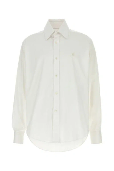Alexander Mcqueen Poplin Shirt With Button Cuffs And Collar In White