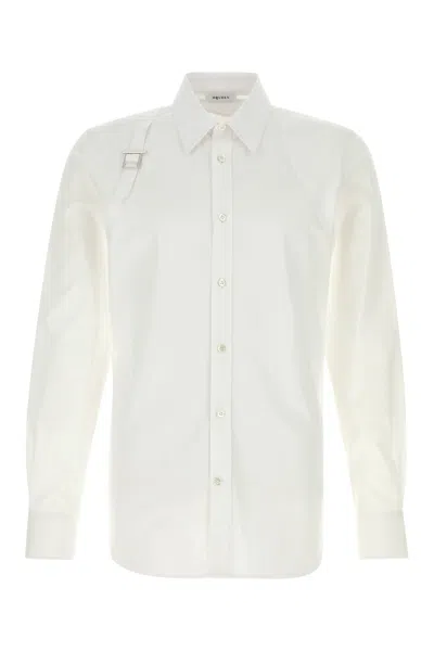 Alexander Mcqueen Men White Poplin Shirt