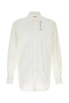 Alexander Mcqueen Men White Poplin Shirt In White