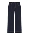 Alexander Mcqueen Wide Leg Denim Contrast Stitching In Blue