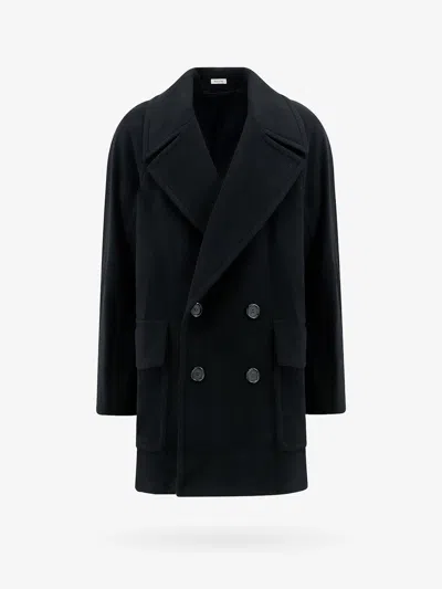 Alexander Mcqueen Men Wool And Cashmere Coat In Black