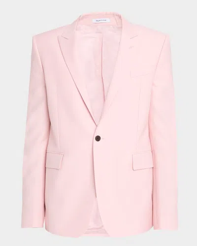 Alexander Mcqueen Men's Wool And Mohair Peak-lapel Tuxedo Jacket In Pink