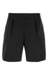 Alexander Mcqueen Men Black Wool Blend Bermuda Shorts In Black