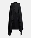 Alexander Mcqueen Men's Wool Double-breasted Cape Coat In Black