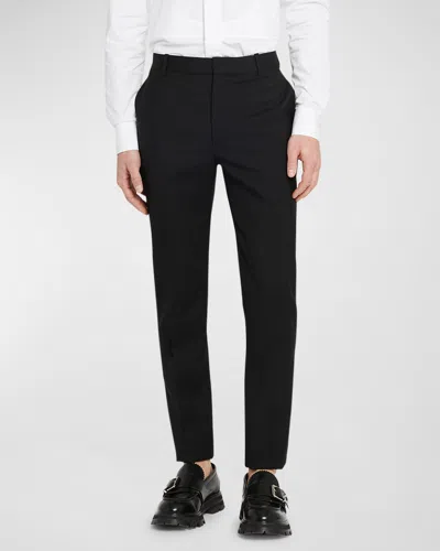 Alexander Mcqueen Wool Gabardine Trousers In Black