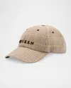 Alexander Mcqueen Men's Wool Prince Of Wales Plaid Logo Baseball Cap