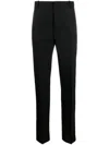 Alexander Mcqueen Satin-trimmed Tailored Trousers In Black