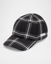 Alexander Mcqueen Check Logo Plate Baseball Cap In Nero Natur