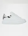 Alexander Mcqueen Zebra-panelled Leather Sneakers In White