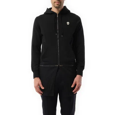 Alexander Mcqueen Men's Zip Long Hoodie In Black