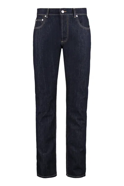 Alexander Mcqueen Mens 5-pocket Slim Fit Jeans In Blue