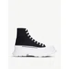 Alexander Mcqueen Tread Slick High Top Sneaker In Blk/white