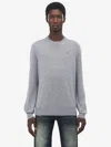 Alexander Mcqueen Sweater With Reverse Skull Motif Embroidered Knitwear Grey In Gray
