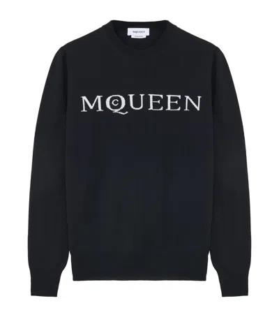 ALEXANDER MCQUEEN MERINO WOOL LOGO SWEATER