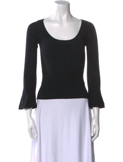 Pre-owned Alexander Mcqueen Merino Wool Scoop Neck Sweater In Black