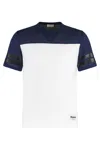 Alexander Mcqueen Mesh And Cotton Crew-neck T-shirt In Blue