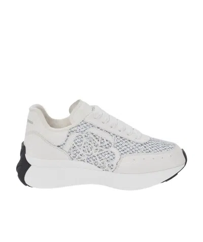 Alexander Mcqueen Mesh-panel Chunky-sole Sneakers In White