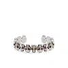 Alexander Mcqueen Multi Skull Cuff Bracelet In Silver
