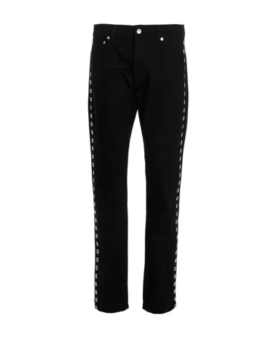 Alexander Mcqueen Eyelet Straight-leg Jeans In Black
