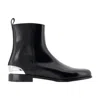 Alexander Mcqueen Leather Ankle Boots In Black
