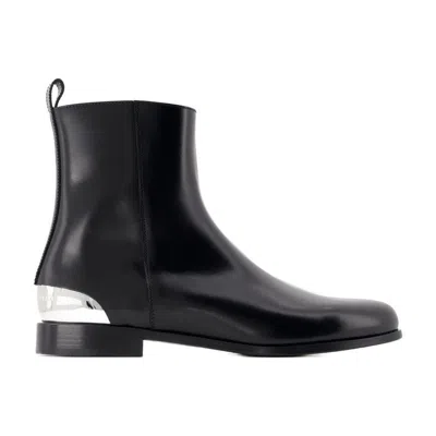 ALEXANDER MCQUEEN ALEXANDER MCQUEEN METAL HEEL ANKLE BOOTS