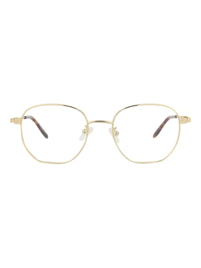 Alexander Mcqueen Metal Round/oval Men's Optical Frames In Gold