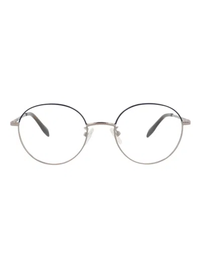 Alexander Mcqueen Metal Round/oval Unisex Optical Frames In Gray