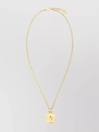 Alexander Mcqueen Metal Skull Sovereign Necklace Chain Crystal Pendant