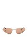 Alexander Mcqueen Metal Sun Glasses Gold