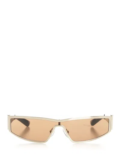 Alexander Mcqueen Metal Sun In Light Gold Glasses Multicolor