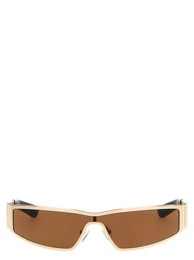 Alexander Mcqueen Metal Sun In Light Gold Glasses Multicolor