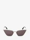 Alexander Mcqueen Metal T-bar Cat-eye Sunglasses In Neutral