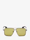 Alexander Mcqueen Metal T-bar Navigator Sunglasses In Yellow