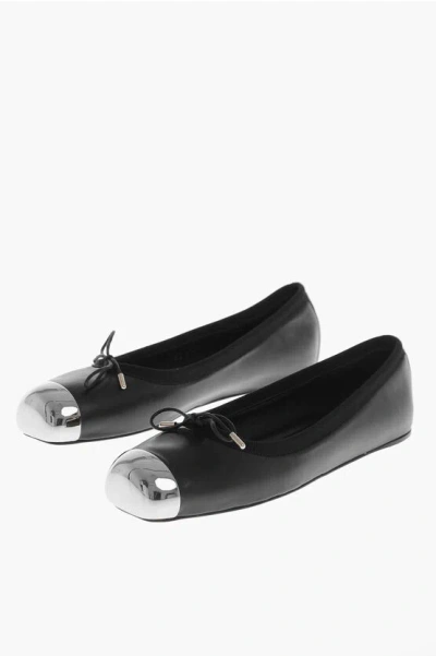 ALEXANDER MCQUEEN METAL TOE HARDWARE LEATHER BALLET FLATS