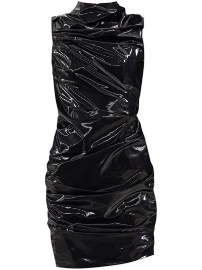 ALEXANDER MCQUEEN METALLIC DRESS WITH RUFFLES