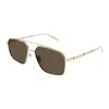 Alexander Mcqueen Metallic Gold Sunglasses In Gold