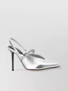 Alexander Mcqueen Metallic Leather Pumps Studded Detail In Silver