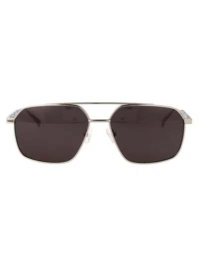 Alexander Mcqueen Metallic Silver Sunglasses In Gold